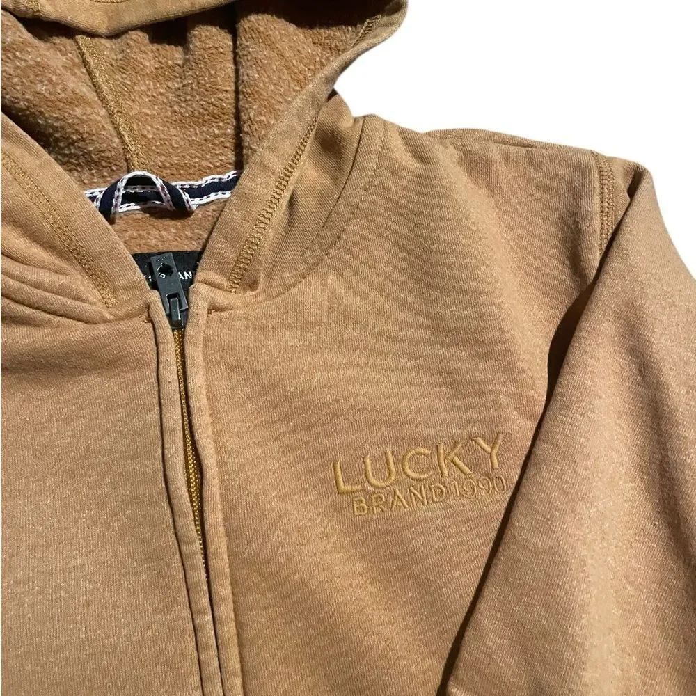 Lucky Brand Men's Zip-Up Sweater in Tan - Picture 2 of 2